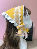 Sunflower ~ Sweet Lolita Headpiece Triangular Scarf by Alice Girl ~ Pre-order