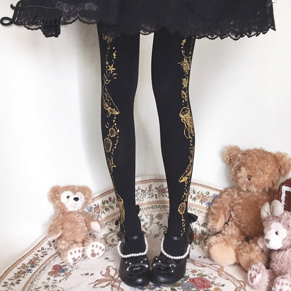 Shop Generic Lolita Girls Cute Pentacle Print Tights Women Sexy