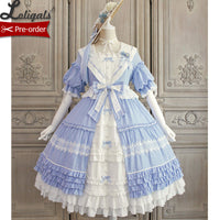 Blooming Sunflowers ~ Sweet Short Sleeve Lolita Dress Classical Party Dress by Alice Girl ~ Pre-order