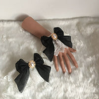 Sweet Lolita Bracelets Lace Cuffs Cute Hand-wear with Bow