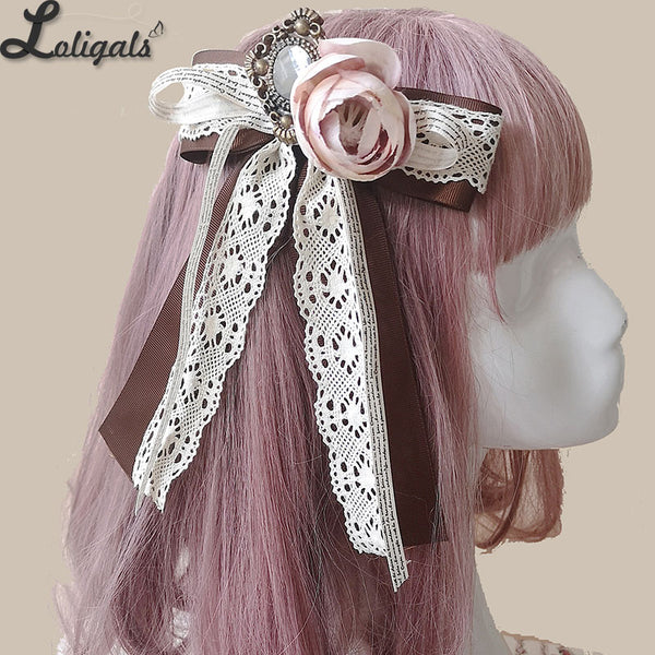 Sweet Lolita Bow Brooch/ Hair Clip with Rosette by Infanta