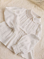 Sweet Lolita Shirt Cotton Long Sleeve Jacquard Blouse