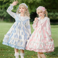 Pasture Story ~ Sweet Printed Casual Dress Long Sleeve Lolita Dress