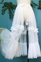 Vintage Mesh Lolita Cover-up Skirt Ruffled Waist Curtain