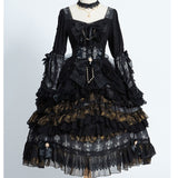 Luxury Chandelier ~ Gothic Long Sleeve Lolita OP Dress by OCELOT