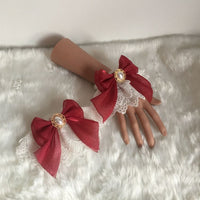 Sweet Lolita Bracelets Lace Cuffs Cute Hand-wear with Bow