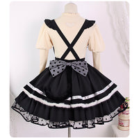 Pre-order ~ Little Wild Cat ~ Cute Lolita Overall Skirt w. Big Bows by Alice Girl