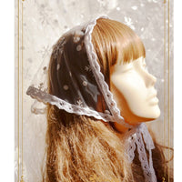 Sweet Snowflake Embroidered Lolita Head Scarf Lace Wrap