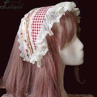 Strawberry & Plaid ~ Sweet Lolita Hairband by Infanta