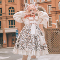 Leopard Kitten ~ Cute Fluffy Long Sleeve Lolita Dress