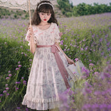 Endless Love ~ Elegant Floral Printed Summer Dress Short Sleeve Long Lolita Dress YLF