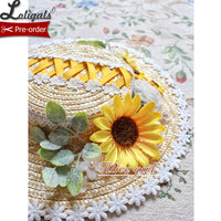 Sunflower ~ Sweet Lolita Straw Hat Beautiful Sunhat by Alice Girl ~ Pre-order