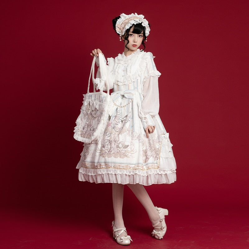 long sleeve loltia dresses Cute Bunny Ears Long Sleeve Lolita Dress - Kawaii Fashion Shop