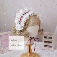 Sweet Lolita Ruffled Headband with Detachable Long Rabbit Ears Cute Mori Girl KC Headdress