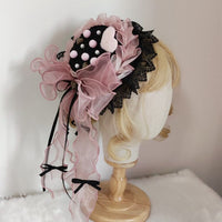 Sweet Lolita Headpiece Net Mini Top Hat with Bow