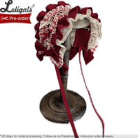 Pre-order ~ Cherry & Rabbit ~ Sweet Ruffled Lolita Headpiece by Alice Girl