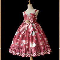 Christmas Donut ~ Sweet Printed Lolita Dress High Waisted Casual Summer Dress by Infanta