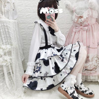 Milk Candy ~ Sweet Short Lolita Skirt Printed Suspender Skirt