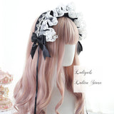 Angel's Street ~ Sweet Lolita Hairband Ruffled Headpiece with Bow