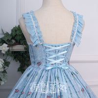 Flowery Wall ~ Sweet Printed Lolita JSK Dress by Strawberry Witch