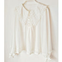 Pointed Collar Chiffon Blouse Long Sleeve Lolita Top