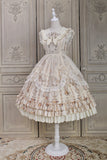 Kitten & Flower ~ Classic Country Style Lolita JSK Dress Printed Midi Party Dress by Alice Girl ~ Pre-order