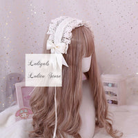 The Goddess of Love ~ Sweet Lolita Headband Ruffled Lace Hairband with Clip