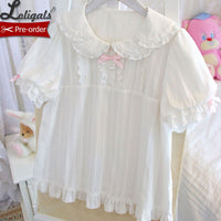 Pre-order ~ Sweet Milk ~ Short Sleeve Lolita Blouse by Alice Girl