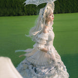 Rose Girl ~ Royal Vintage Lolita Dress Cold Shoulder Party Dress