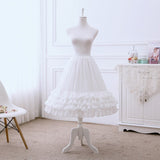 Ruffled Tea Length Lolita Petticoat Adjustable Crinoline Chiffon Underskirt