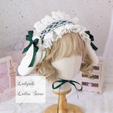 Sweet Lolita Ruffled Headband with Detachable Long Rabbit Ears Cute Mori Girl KC Headdress