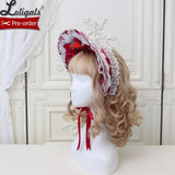 Strawberry & Plaid ~ Sweet Lolita Bonnet Hat by Alice Girl ~ Pre-order