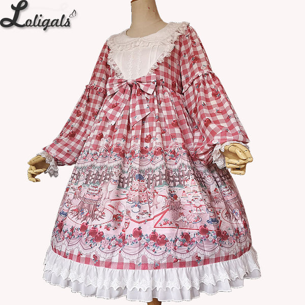 Tea Party in Forest ~ Sweet Printed Long Sleeve Lolita Dress by Infanta