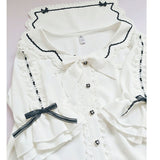 Short Sleeve Chiffon Shirt Ruffled Half Sleeve Lolita Blouse