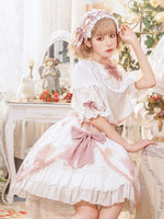Crystal Sugar & Cat  ~ Sweet Lolita Skirt & Short Sleeve Blouse Set by Yomi