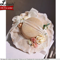 Miss Liya ~ Sweet Lolita Flat Hat with Rosette by Alice Girl ~ Pre-order