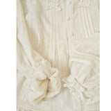 Sweet Lolita Shirt Peter Pan Collar Long Sleeve Fleeced Blouse for Women