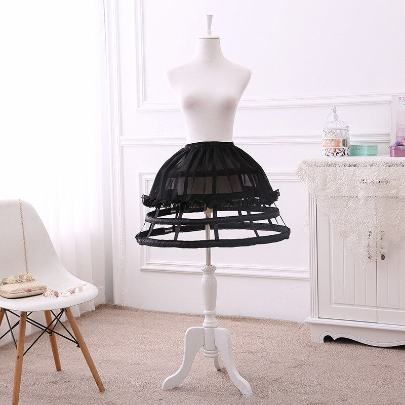 Women’s Petticoat – 4-Layer Hoopless Tulle Crinoline Underskirt, Short Length, Above Knee, Elastic Waist