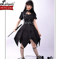 Pre~order ~ Hexagram Star ~ Gothic Lolita Dress Asymmetrical Short Sleeve Dress by Alice Girl