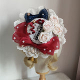Sweet Mini Top Hat Rosettes Fascinator Hair Clip with Bow
