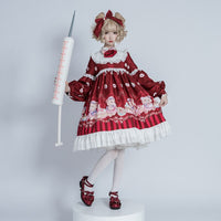 Nurse Bear ~ Sweet Long Sleeve Lolita Dress by OCELOT