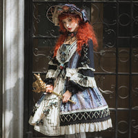 Birds in the Mirror ~ Vintage Long Sleeve Lolita Dress Luxury Party Dress