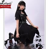 Pre~order ~ Hexagram Star ~ Gothic Lolita Dress Asymmetrical Short Sleeve Dress by Alice Girl