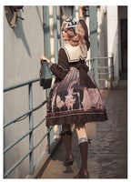 Forest Theater ~ 2021 Sweet Lolita Dress Long Sleeve Party Dress w. Detachable Pointed Collar
