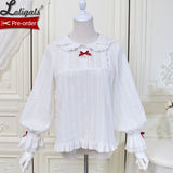 Strawberry & Plaid ~ Long Sleeve Peter Pan Collar Lolita Blouse by Alice Girl ~ Pre-order