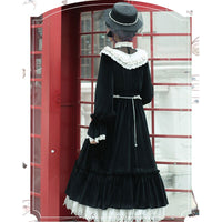 Romantic Encounter ~ Elegant Long Sleeve Velvet Dress Classic Lolita Dress