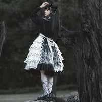Red Heart Eye ~ Retro Style Long Bishop Sleeve Dress Gothic Lolita Dress