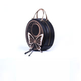 Sweet Round Lolita Satchel Bag with Butterfly Decor by LovelyLota