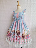 Chocolate & Meow ~ Sweet Summer Dress Printed Lolita JSK Dress by Yilia