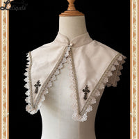 Holly School ~ Cross Embroidered Detachable Pointed Collar w. Brooch by Infanta